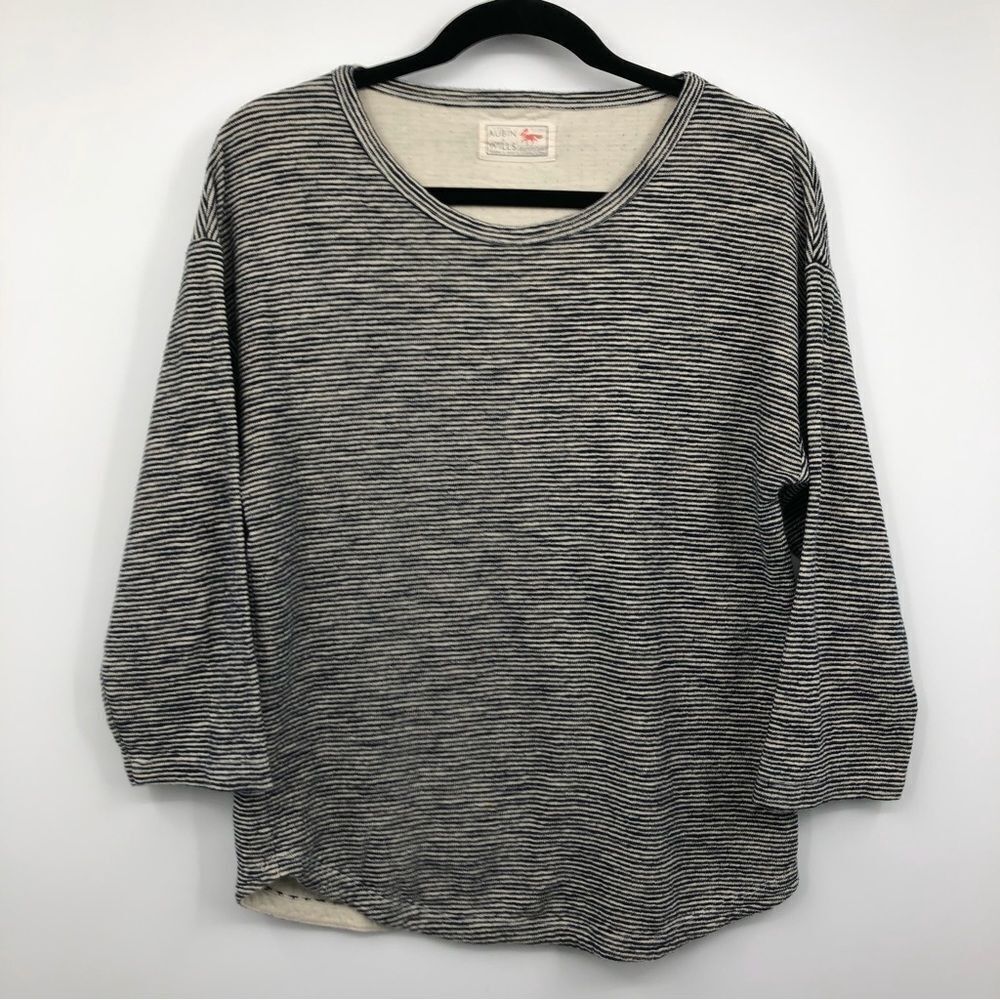 Aubin &‎ Wills Stripe 3/4 Sleeve Top Medium